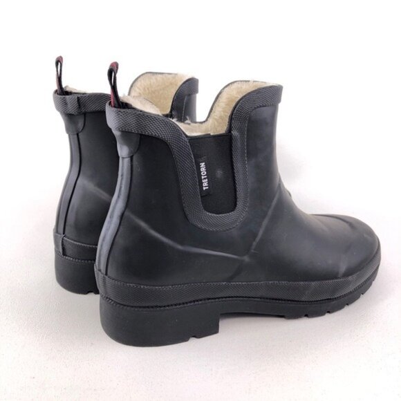 Tretorn Lina Black Rubber Chelsea Rain Boots 9M - Picture 5 of 11
